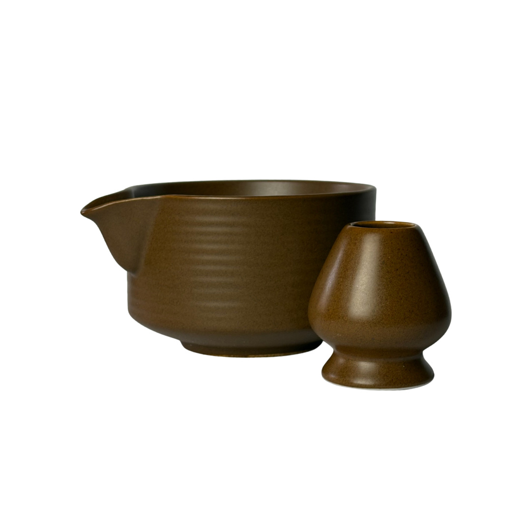 Ceramic Matcha Bowl & Whisk Holder